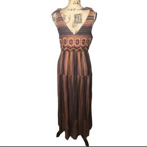 Ranna Gill Agave Embroidered Maci Dress Boho bohemian India beaded strip…